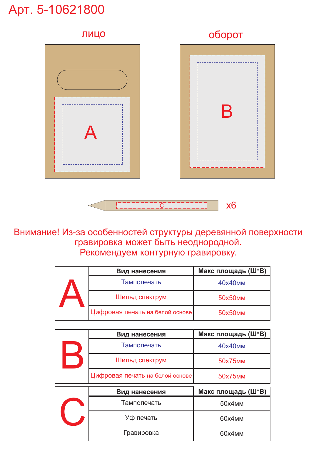 Макет зон брендирования Набор для рисования «Graphika»