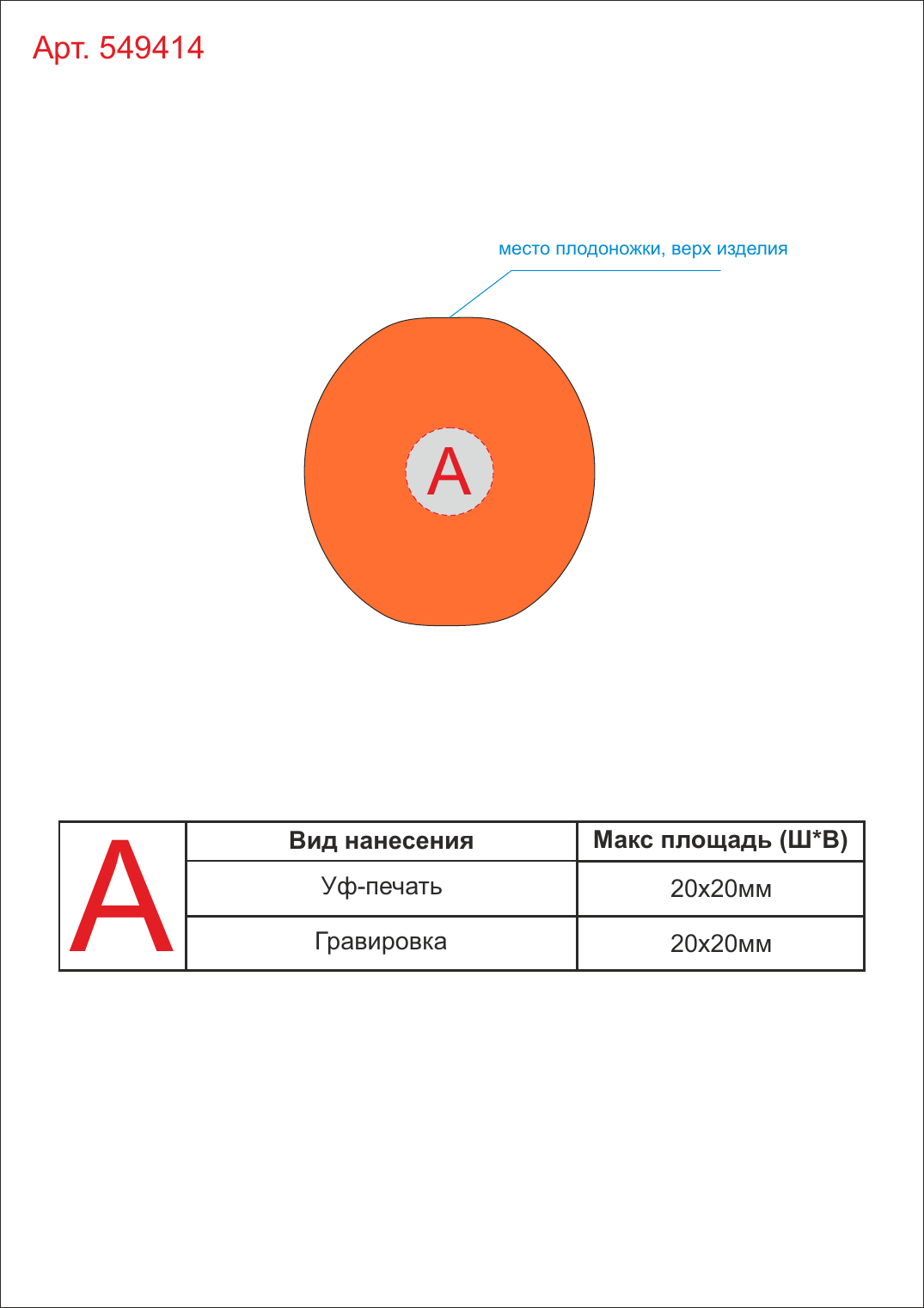 Макет зон брендирования Антистресс «Апельсин»