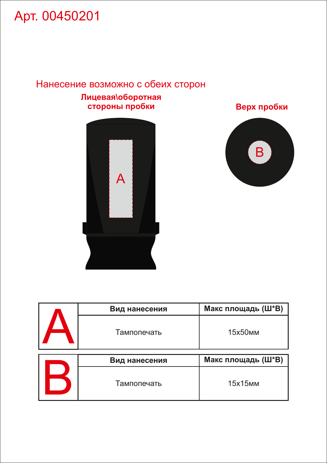 Макет зон брендирования Винный насос-пробка «Pump It»