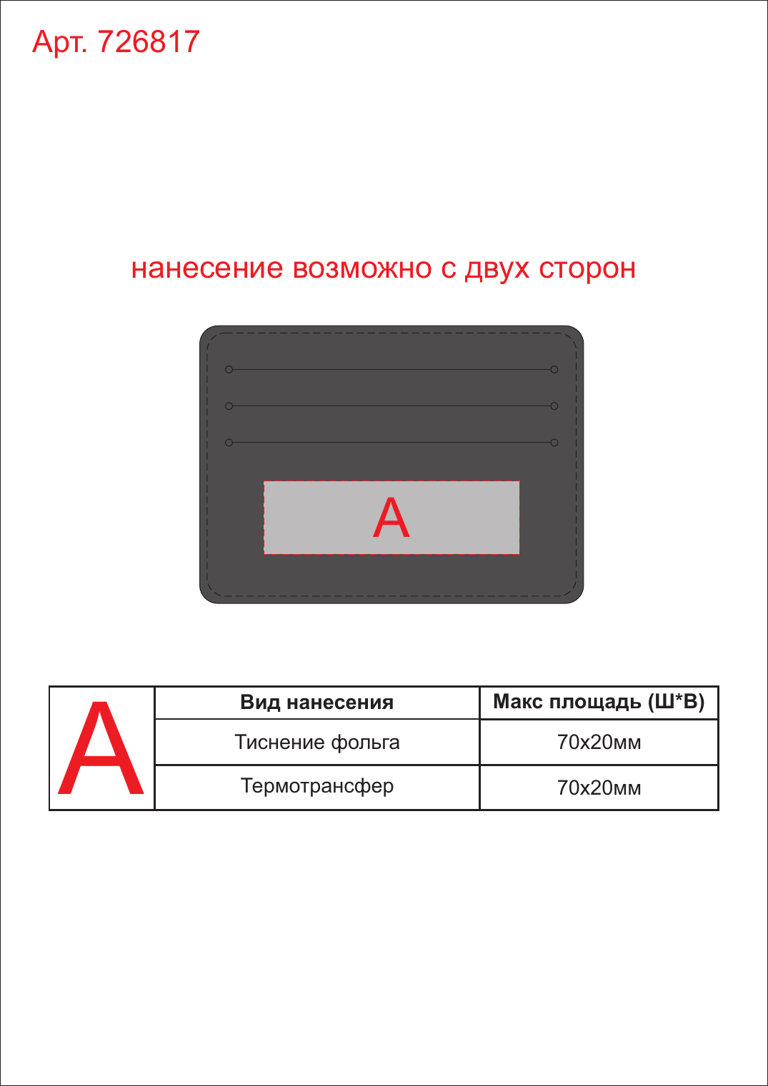 Макет зон брендирования Чехол для карточек «Consul»