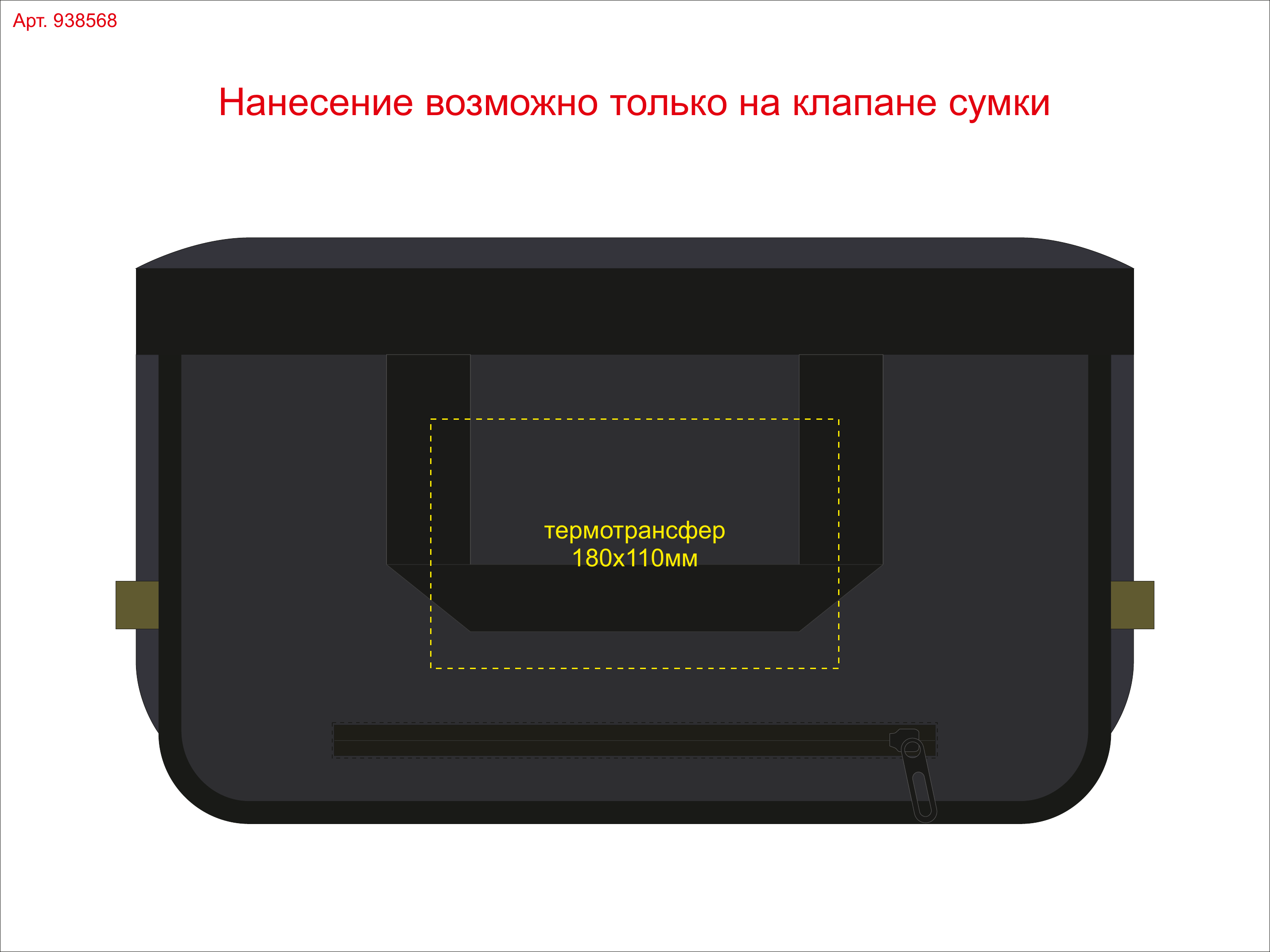 Макет зон брендирования Универсальная сумка Combat