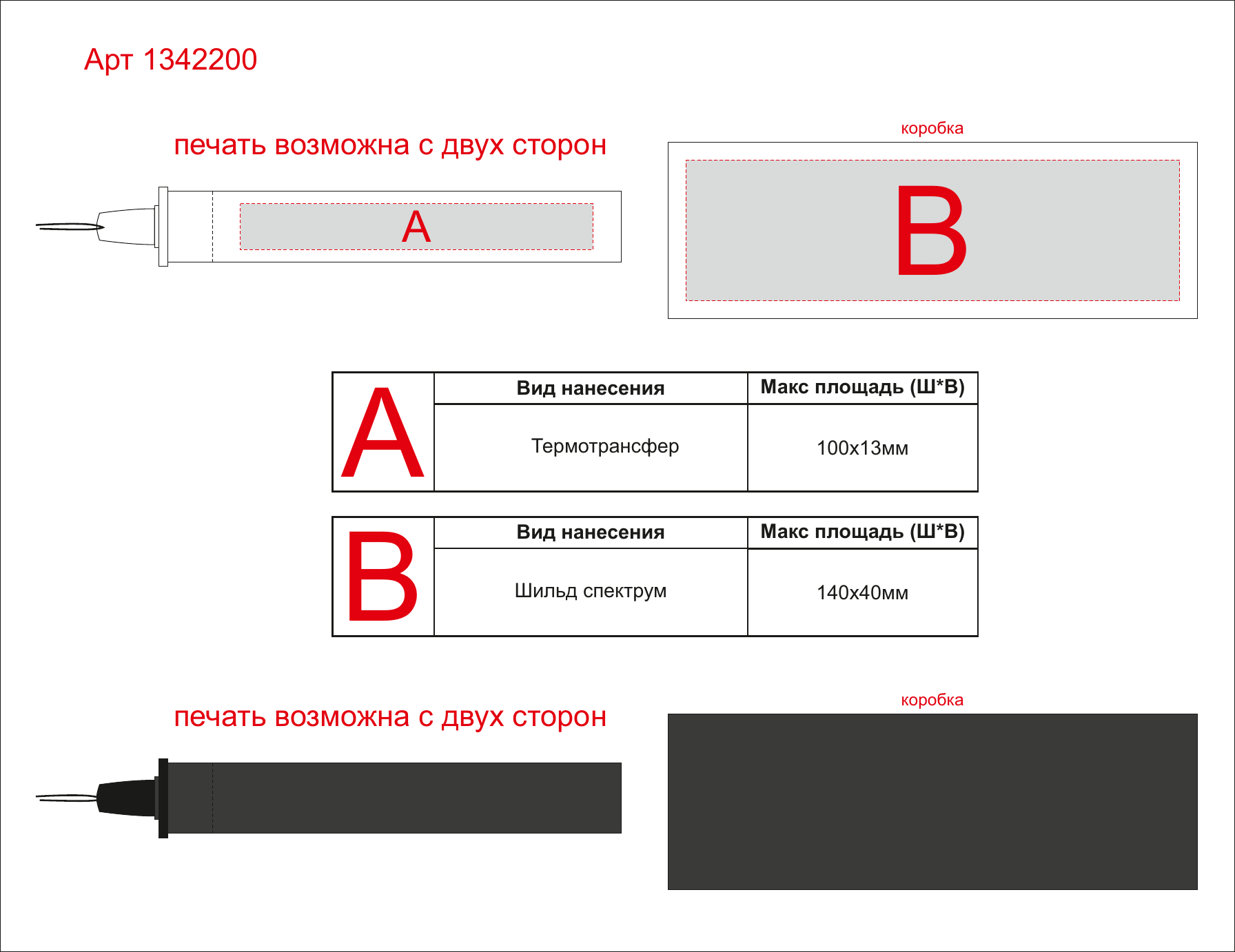 Макет зон брендирования Мини селфи палка
