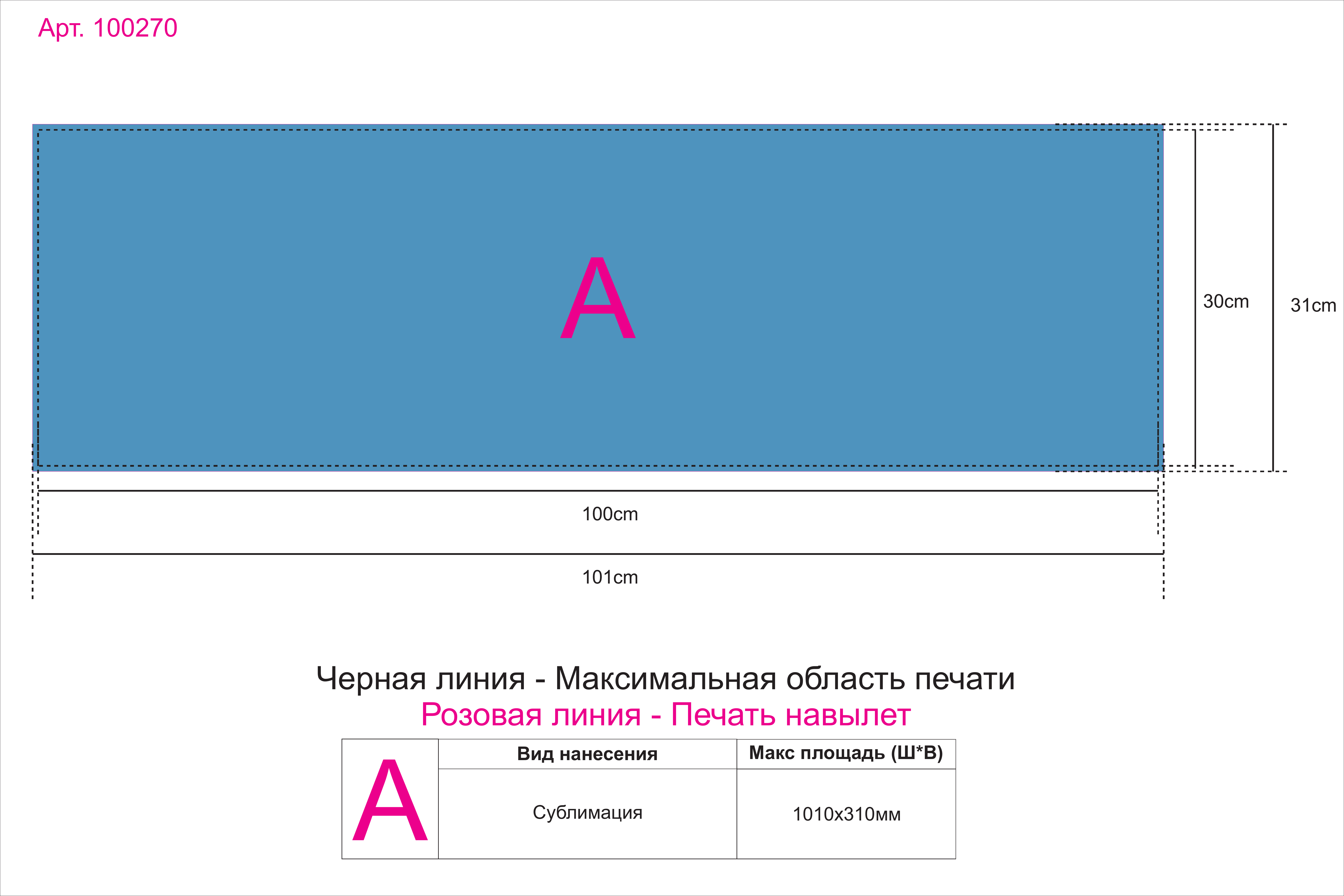 Макет зон брендирования Полотенце из микрофибры с возможностью полноцветной сублимационной печати с одной стороны