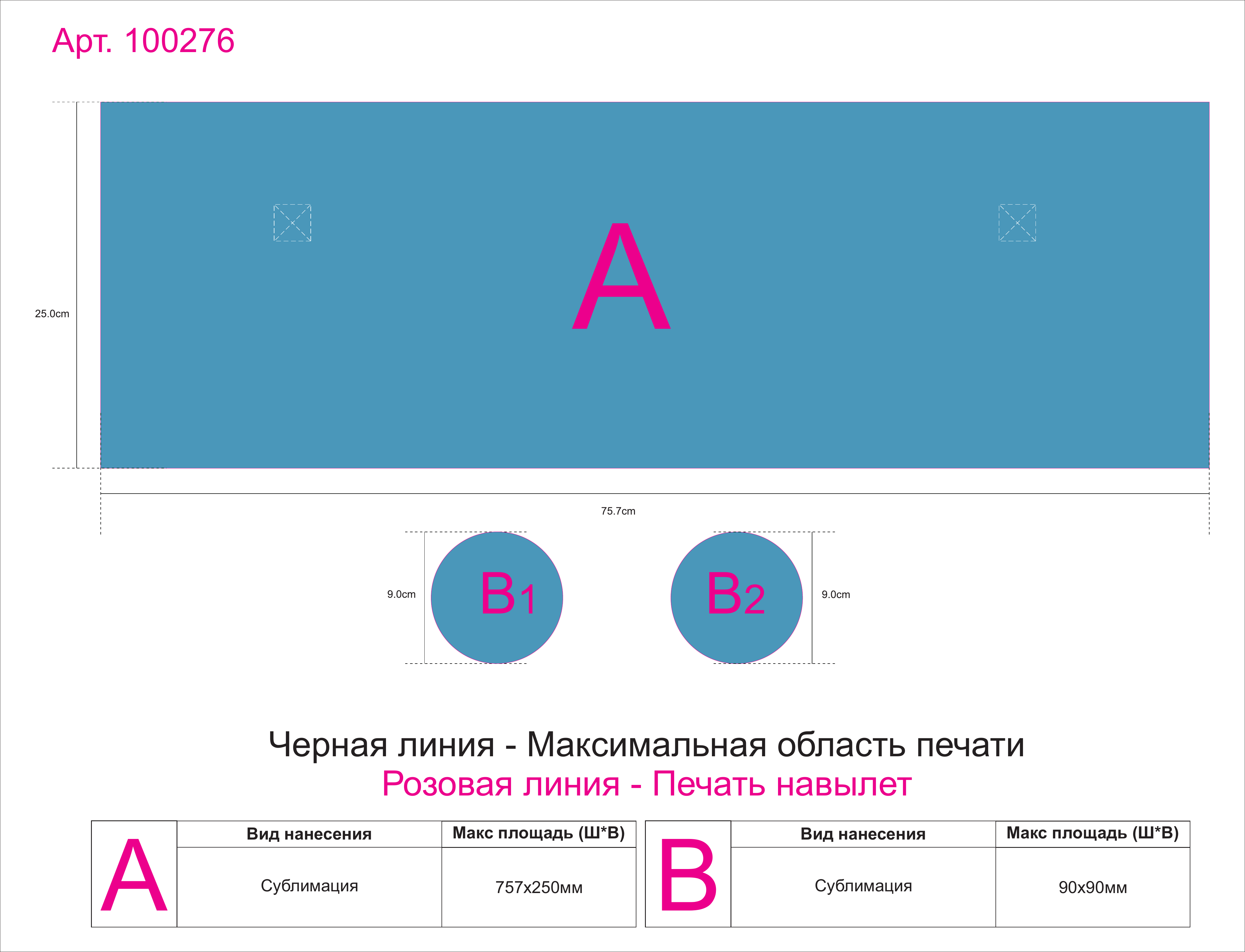 Макет зон брендирования Сумка-холодильник с регулируемым ремнем с возможностью полноцветной печати