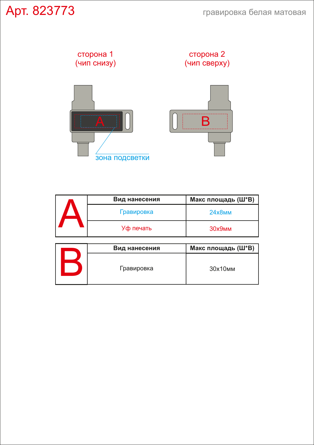 Макет зон брендирования USB3.0/ Type-C флешка 2в1 на 32 ГБ «Спинлайт» с подсветкой