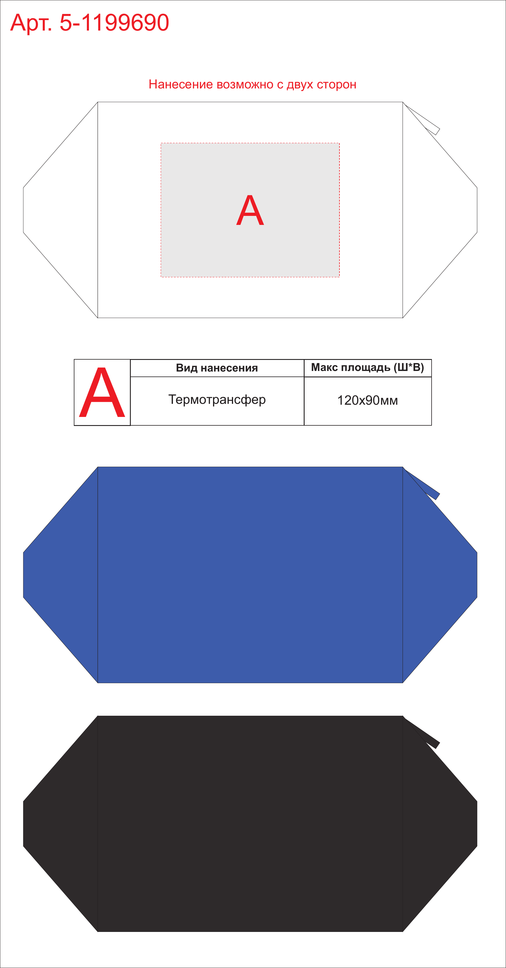 Макет зон брендирования Косметичка «Aisle»