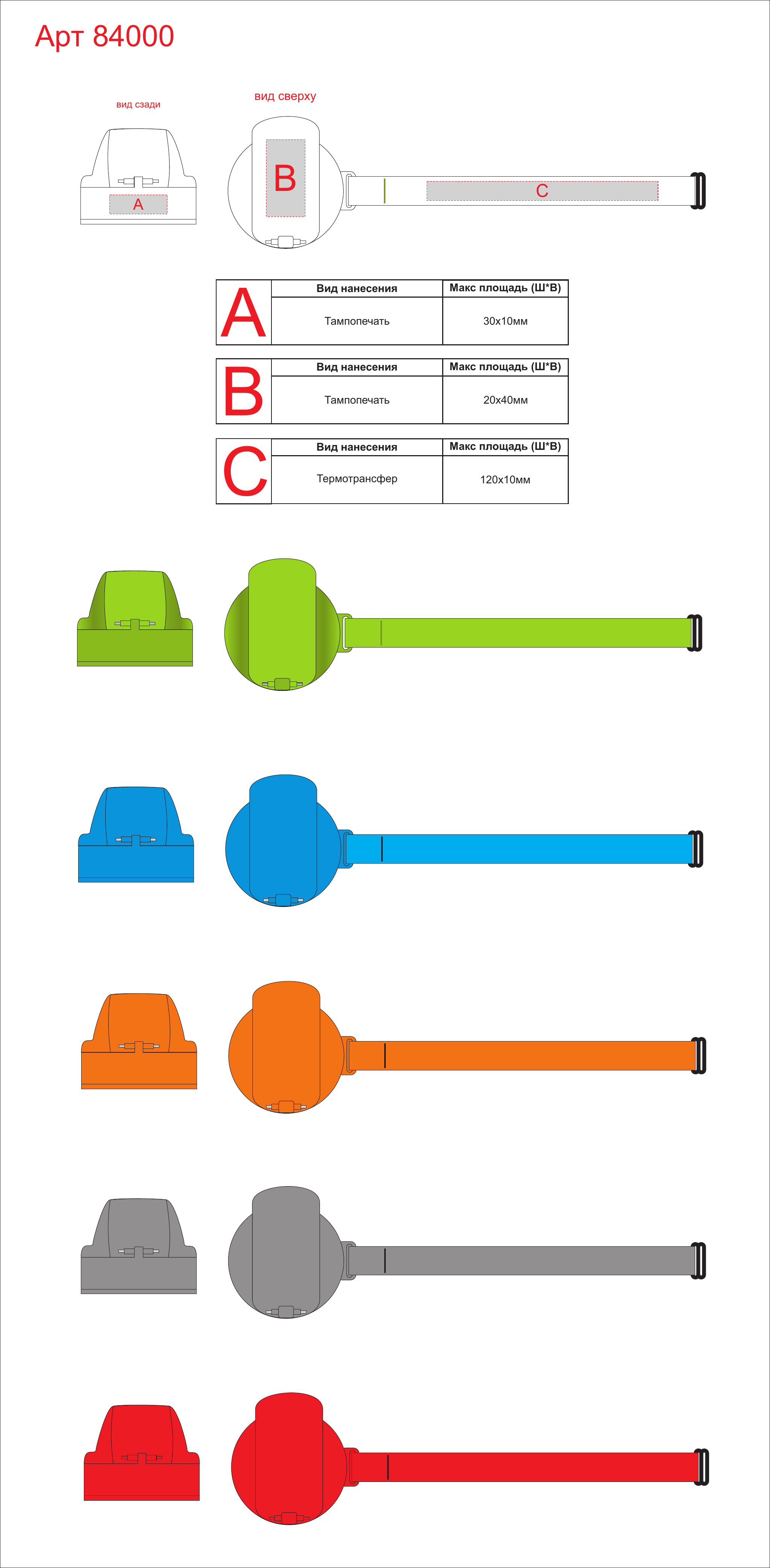 Макет зон брендирования Складная бутылка «Твист»