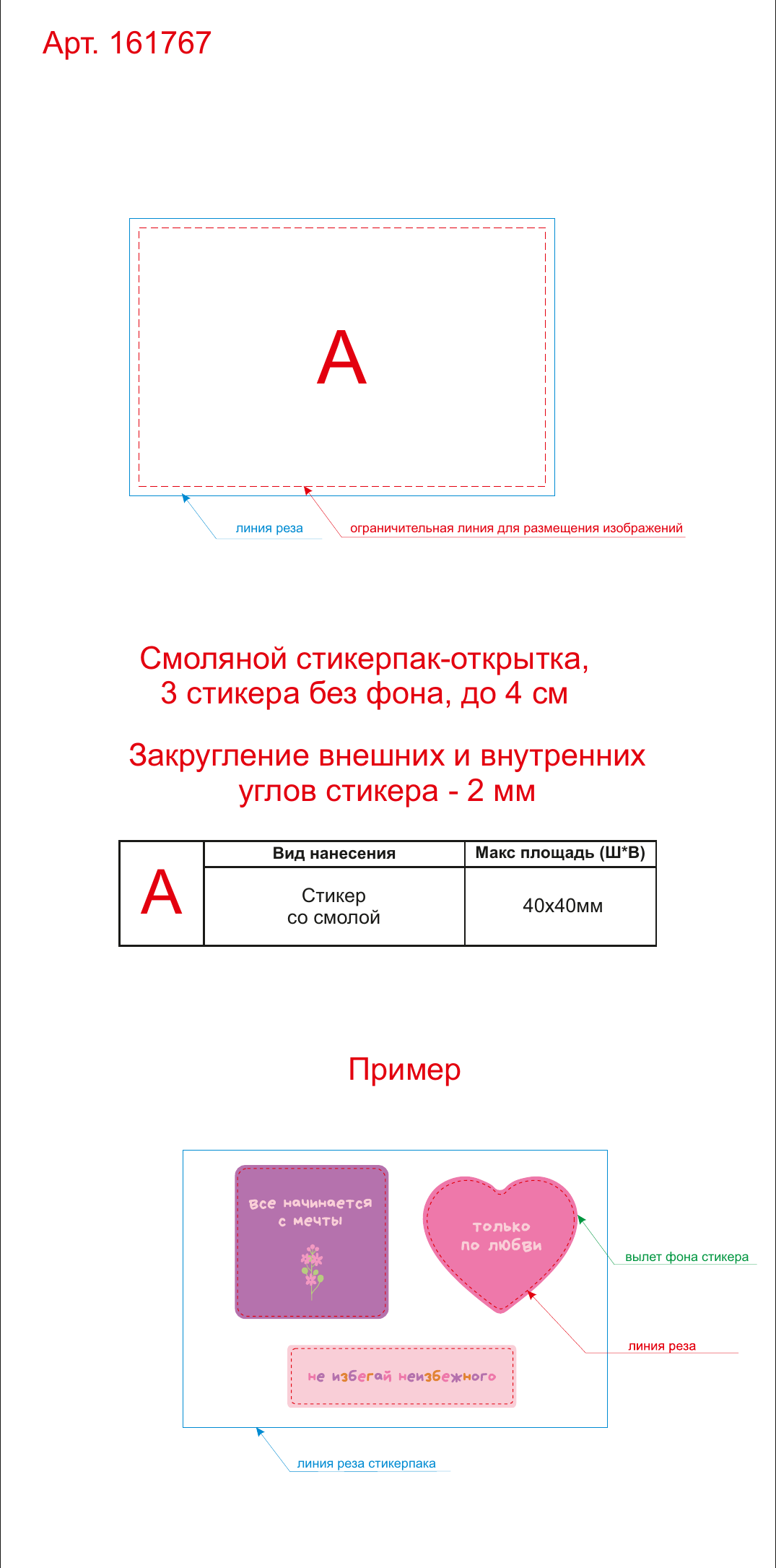 Макет зон брендирования Сет объемных стикеров из эпоксидной смолы, 3 шт