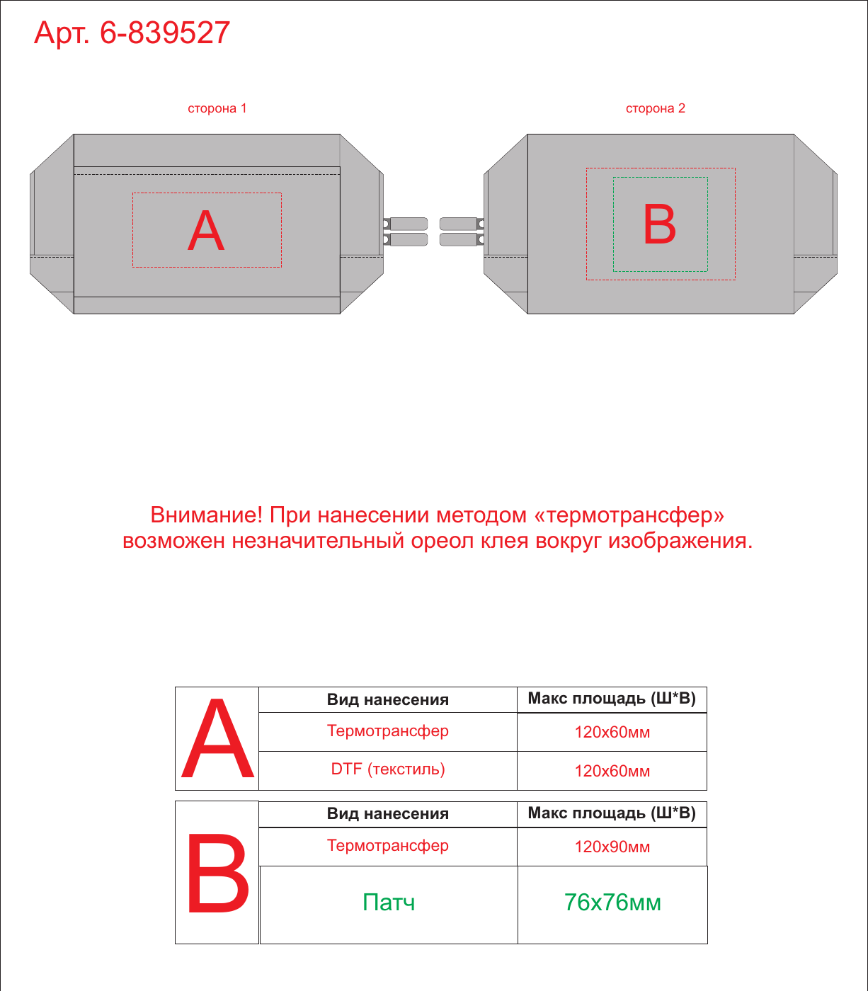 Макет зон брендирования Органайзер для электроники и проводов «Sofit»