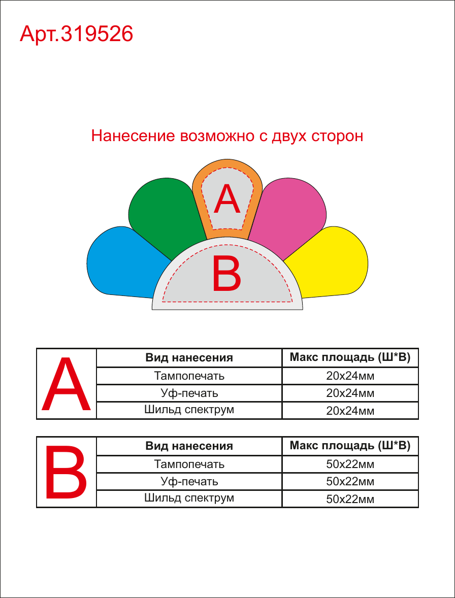Макет зон брендирования Маркер «Цветок»