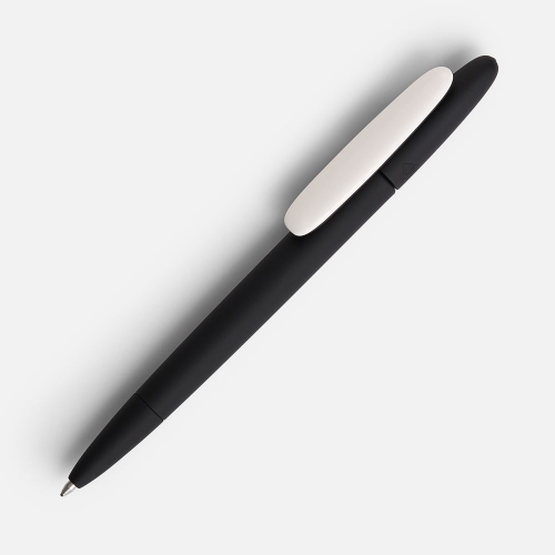 Ручка шариковая Prodir DS5 TRR-P Soft Touch, черная с белым