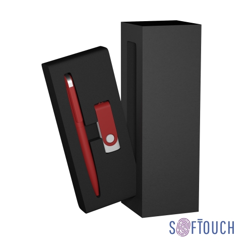 Набор ручка + флеш-карта 16 Гб в футляре, покрытие soft touch — вариант цвета