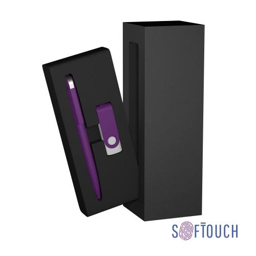 Набор ручка + флеш-карта 16 Гб в футляре, покрытие soft touch — вариант цвета