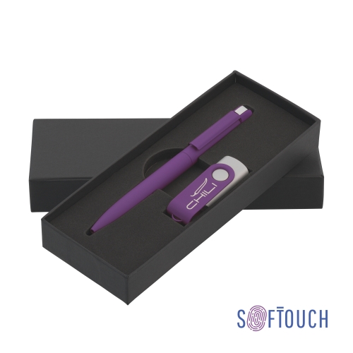 Набор ручка + флеш-карта 16 Гб в футляре, покрытие soft touch — вариант цвета