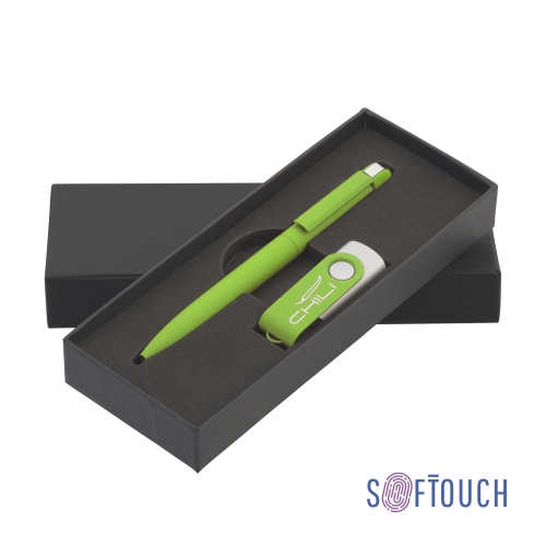 Набор ручка + флеш-карта 16 Гб в футляре, покрытие soft touch — вариант цвета