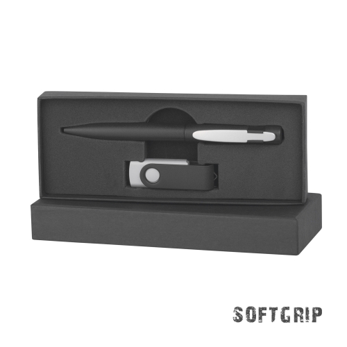 Набор ручка + флеш-карта 16 Гб в футляре, покрытие softgrip — вариант цвета