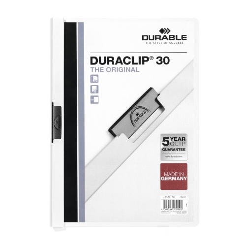 Папка с клипом DURACLIP ORIGINAL 30 белая