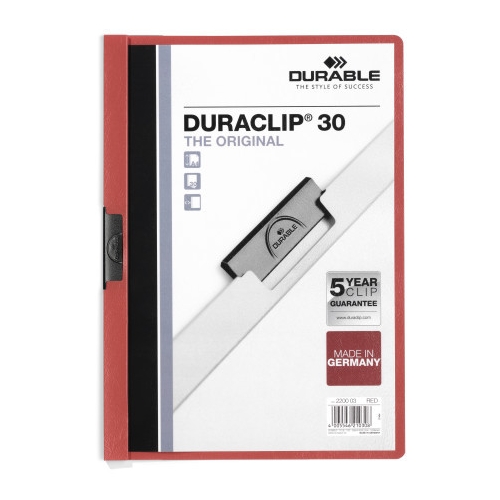 Папка с клипом DURACLIP ORIGINAL 30 красная