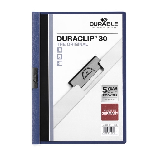 Папка с клипом DURACLIP ORIGINAL 30 синяя