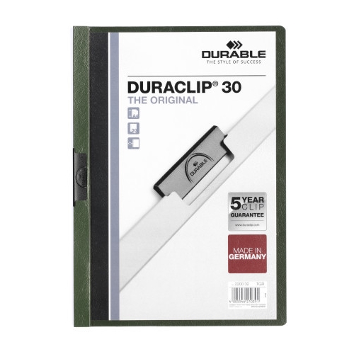Папка с клипом DURACLIP ORIGINAL 30 зеленая