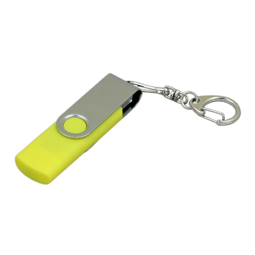 USB 2.0- флешка на 64 Гб с поворотным механизмом и дополнительным разъемом Micro USB — вариант цвета