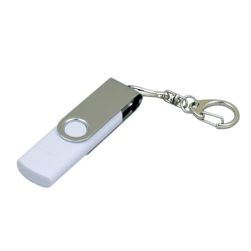 USB 2.0- флешка на 64 Гб с поворотным механизмом и дополнительным разъемом Micro USB — вариант цвета