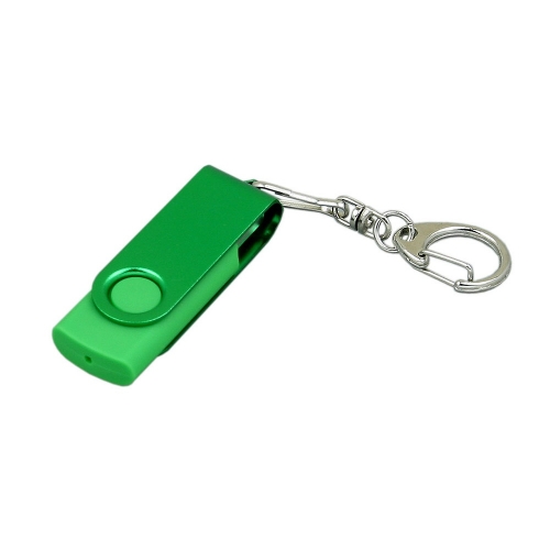 USB 2.0- флешка промо на 16 Гб с поворотным механизмом и однотонным металлическим клипом — вариант цвета