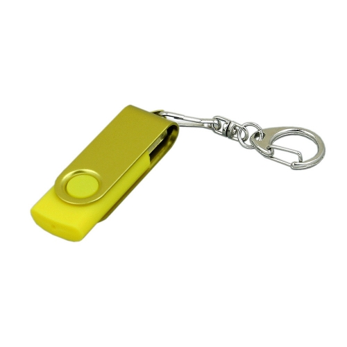 USB 2.0- флешка промо на 16 Гб с поворотным механизмом и однотонным металлическим клипом — вариант цвета