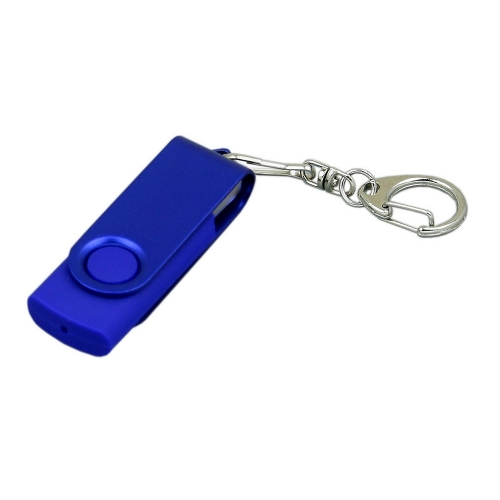 USB 2.0- флешка промо на 16 Гб с поворотным механизмом и однотонным металлическим клипом — вариант цвета