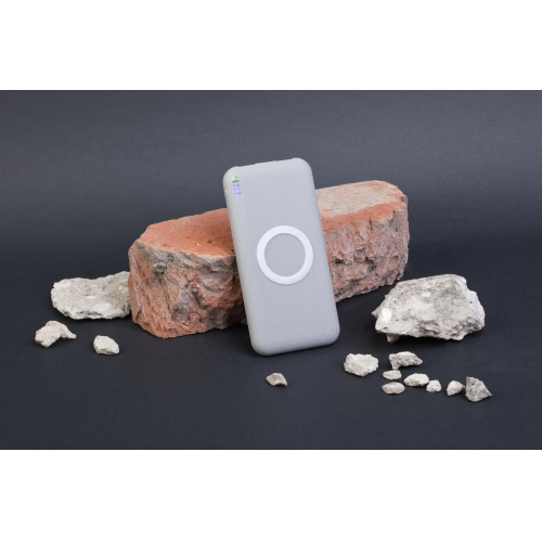 Беспроводное зарядное устройство "Камень", 8000 mAh, покрытие soft grip
