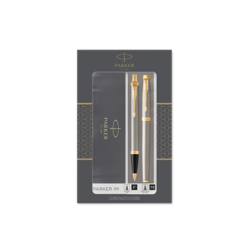 Набор Parker «IM Core Brushed Metal GT»: ручка шариковая, ручка роллер