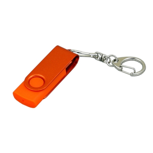 USB 2.0- флешка промо на 16 Гб с поворотным механизмом и однотонным металлическим клипом — вариант цвета