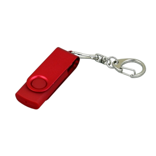 USB 2.0- флешка промо на 16 Гб с поворотным механизмом и однотонным металлическим клипом — вариант цвета