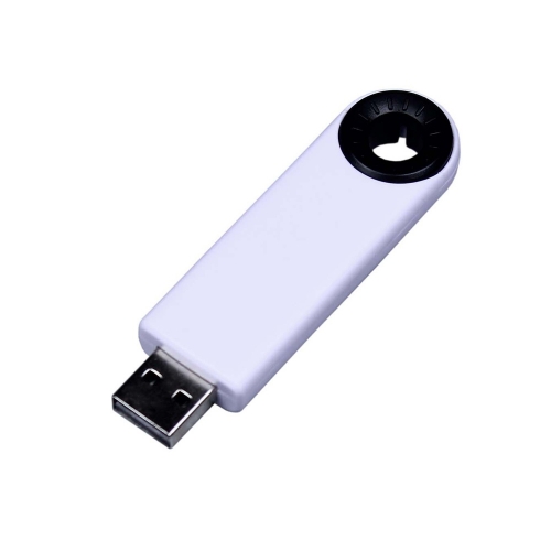 USB 2.0- флешка промо на 64 Гб прямоугольной формы, выдвижной механизм — вариант цвета