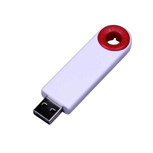 USB 2.0- флешка промо на 64 Гб прямоугольной формы, выдвижной механизм — вариант цвета