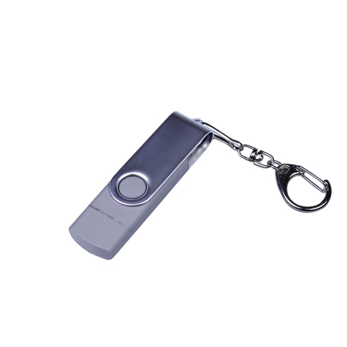 USB 2.0/micro USB/Type-C- флешка на 32 Гб c поворотным механизмом — вариант цвета