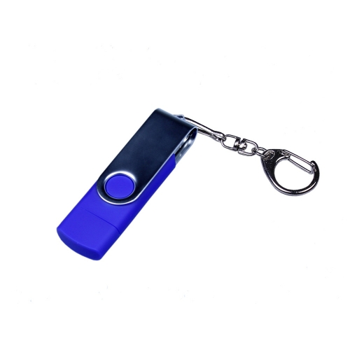 USB 2.0/micro USB/Type-C- флешка на 32 Гб c поворотным механизмом — вариант цвета