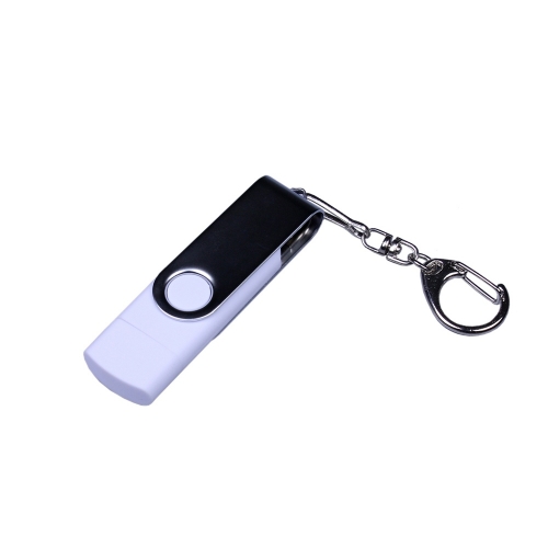 USB 2.0/micro USB/Type-C- флешка на 32 Гб c поворотным механизмом — вариант цвета