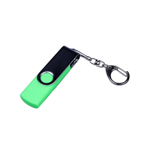 USB 2.0/micro USB/Type-C- флешка на 32 Гб c поворотным механизмом — вариант цвета