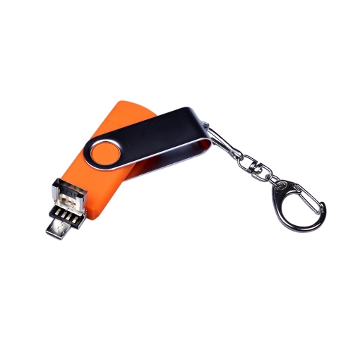 USB 2.0/micro USB/Type-C- флешка на 32 Гб c поворотным механизмом