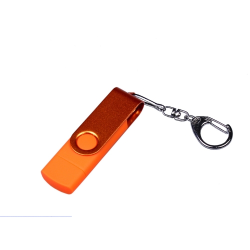 USB 2.0/micro USB/Type-С- флешка на 16 Гб 3-в-1 с поворотным механизмом — вариант цвета
