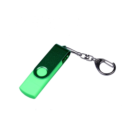 USB 2.0/micro USB/Type-С- флешка на 16 Гб 3-в-1 с поворотным механизмом — вариант цвета