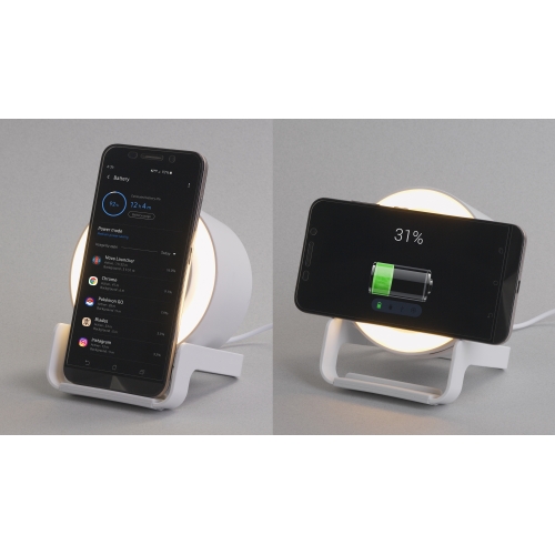 Bluetooth колонка-подставка "Smart Sound" с беспроводным (10W) зарядным устройством и лампой