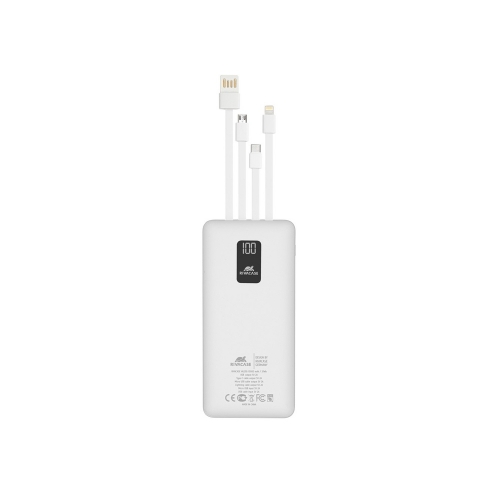 Внешний аккумулятор с дисплеем и встроенными кабелями VA2210, 10000 mAh
