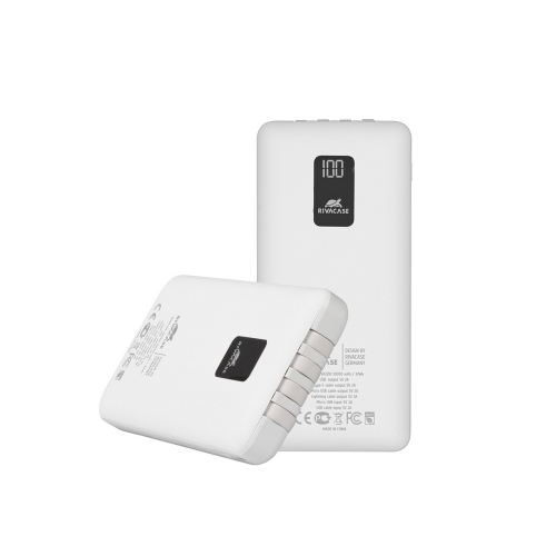 Внешний аккумулятор с дисплеем и встроенными кабелями VA2210, 10000 mAh