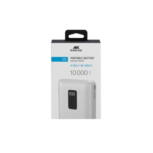Внешний аккумулятор с дисплеем и встроенными кабелями VA2210, 10000 mAh