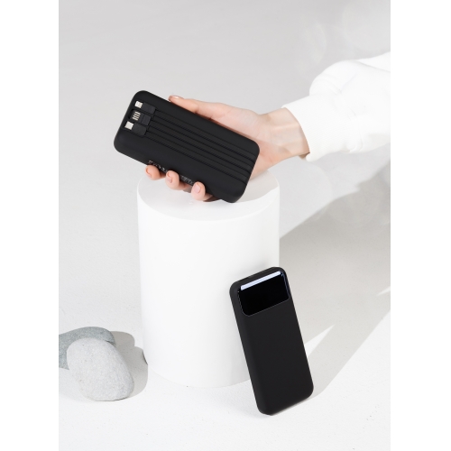 Зарядное (22.5W) устройство "Top Grade SOFTTOUCH" 20000 mAh с подсветкой логотипа, встроенными кабелями и цифровым индикатором заряда