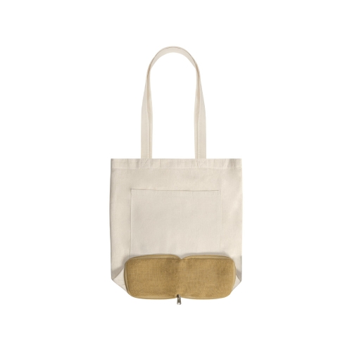 Складная сумка Jute из хлопка и джута с карманом