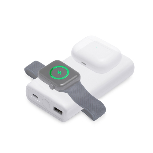 Внешний беспроводной аккумулятор 2-в-1 с функцией зарядки Apple Watch, QC/PD «AtomIQ», 10000 мАч — вариант цвета