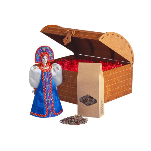 Подарочный набор: кукла фарфоровая, чай "Малина с мятой"